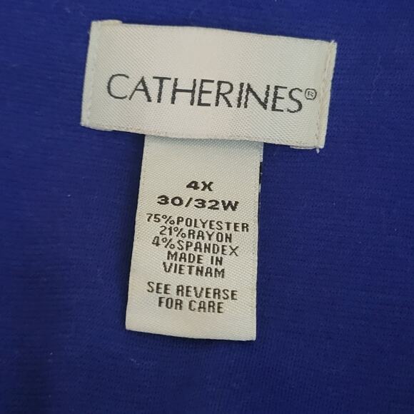 Catherines Plus 4x Dress Blue Black White Sleeveless Professional Knee Length - Picture 3 of 10